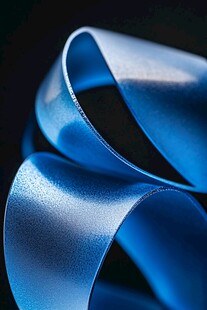 蓝色丝带的光影舞蹈