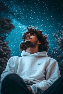 夜幕下的沉思者