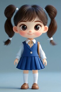 可爱小女孩的校服风格