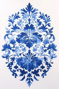 蓝色印花图案