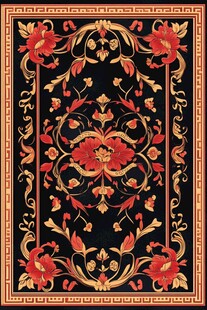 古典花卉图案地毯