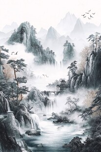 山水画中的中国风景
