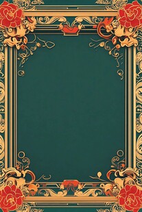绿色金边复古花框