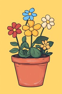 五彩缤纷的花盆