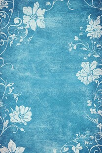 蓝色花卉复古背景