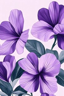 紫色花卉艺术作品