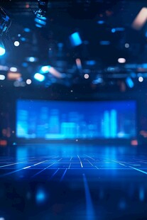 虚拟演播室的夜景
