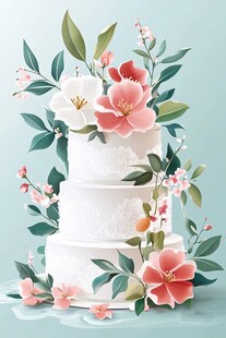 花卉蛋糕的艺术