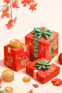 春节礼物与金币共舞