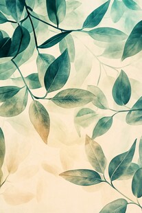 绿叶透明覆盖的艺术图像