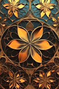 金色花纹抽象艺术