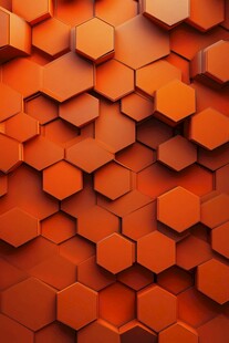 橙色六边形抽象背景