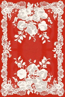 红色蕾丝桌布