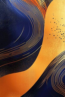 抽象金蓝波纹图案