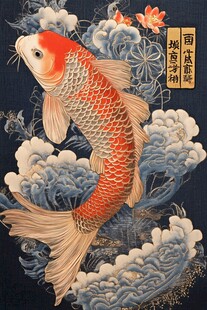 金鳞红鲤 云海之中