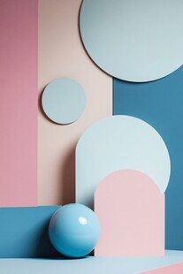 几何构成的柔和色调