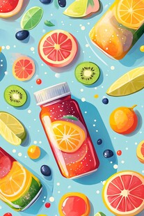 夏日水果与饮品的欢乐盛宴