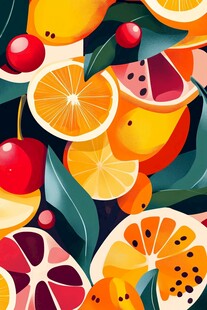 色彩斑斓的水果拼盘