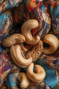 腰果与彩布的艺术结合