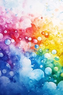 水彩泡泡梦境