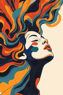 抽象人像艺术作品