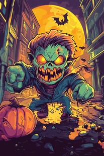 城市中的僵尸之夜