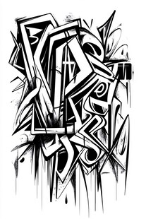 抽象黑白涂鸦艺术