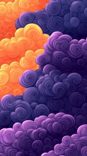 多彩云彩的抽象画