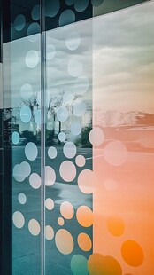 玻璃上的圆形图案