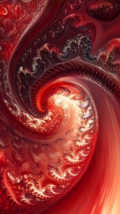 红色漩涡抽象画