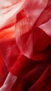 红色薄纱的抽象美