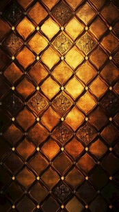 金色菱格图案皮革纹理