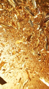 金色碎片的抽象爆炸