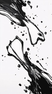 抽象的黑白油画