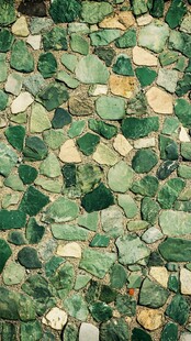 绿色石墙纹理