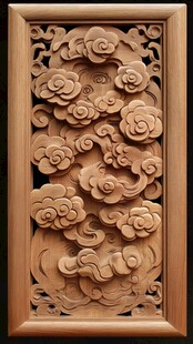 云纹木雕艺术品