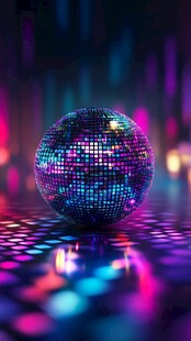 迪斯科球与多彩灯光