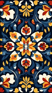 对称的花卉图案