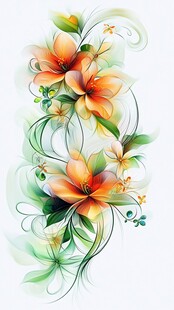 数字艺术花卉作品