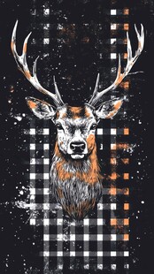 鹿头格纹艺术