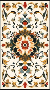 对称的花卉图案