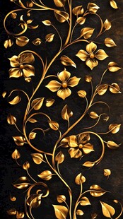 金色花卉图案