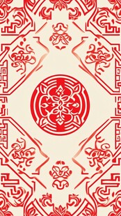 红色传统图案艺术
