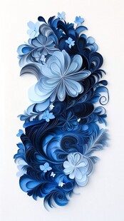 蓝色卷曲艺术