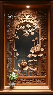 木雕花窗纱