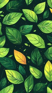 绿色树叶的图案