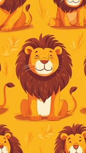 欢乐卡通狮子图案