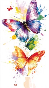 五彩斑斓的蝴蝶翩翩起舞