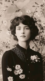 复古风格女性肖像画