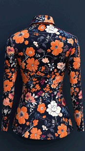 复古花卉图案衬衫